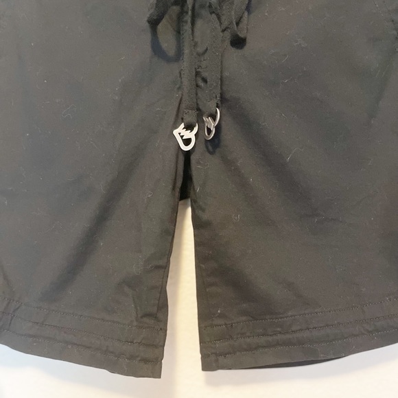 joit Black Roll Tab Cuff Shorts Fabric Tie Belt - Picture 5 of 9
